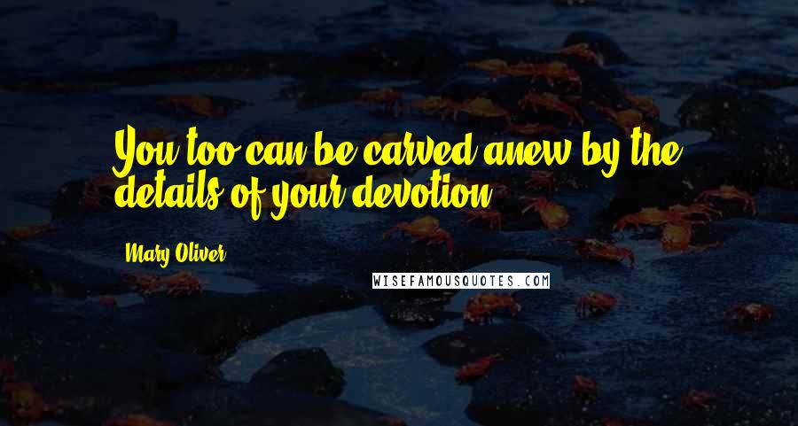 Mary Oliver Quotes: You too can be carved anew by the details of your devotion.