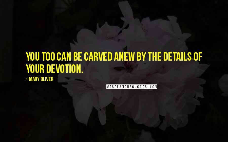 Mary Oliver Quotes: You too can be carved anew by the details of your devotion.