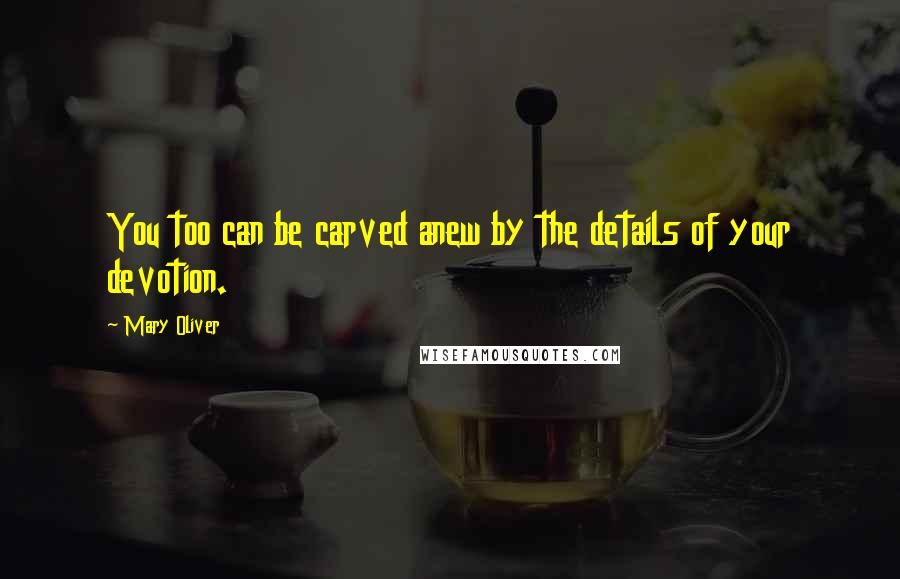 Mary Oliver Quotes: You too can be carved anew by the details of your devotion.