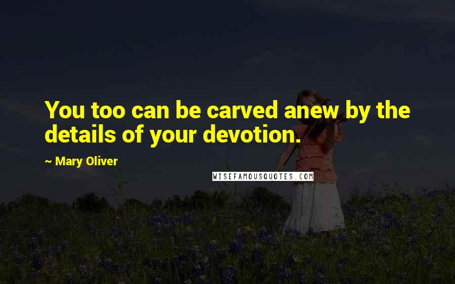 Mary Oliver Quotes: You too can be carved anew by the details of your devotion.