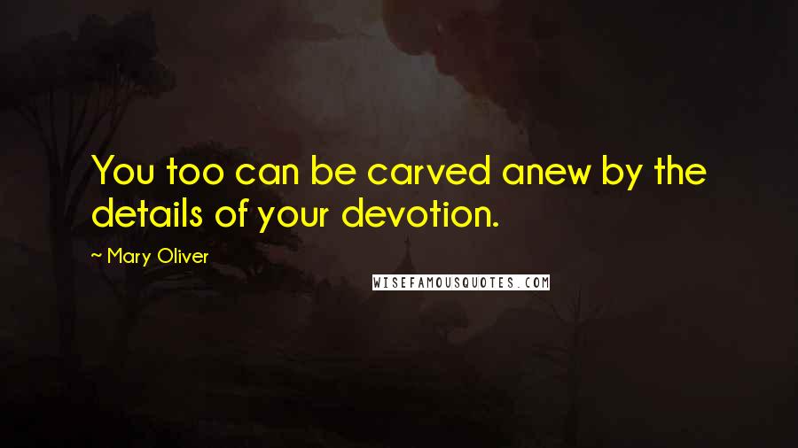 Mary Oliver Quotes: You too can be carved anew by the details of your devotion.