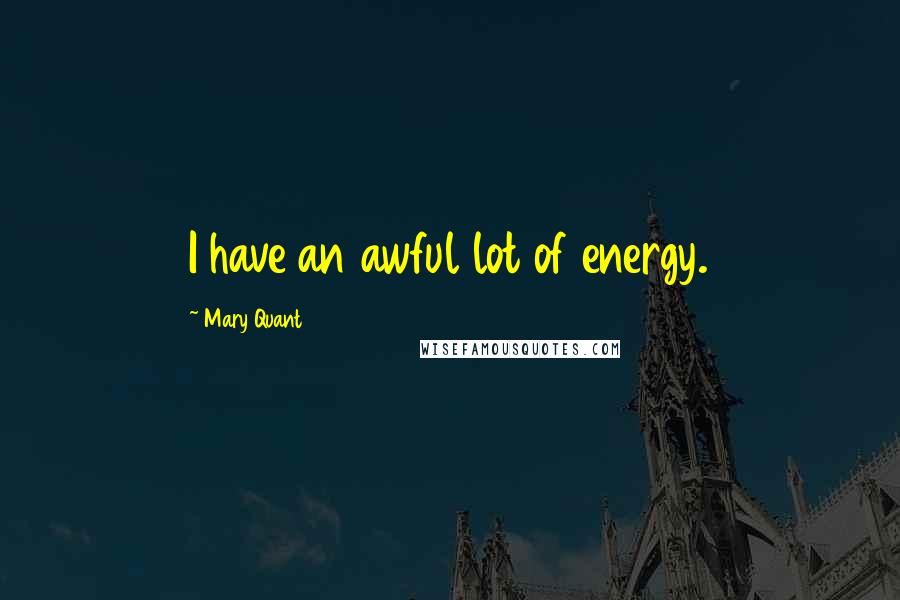 Mary Quant Quotes: I have an awful lot of energy.