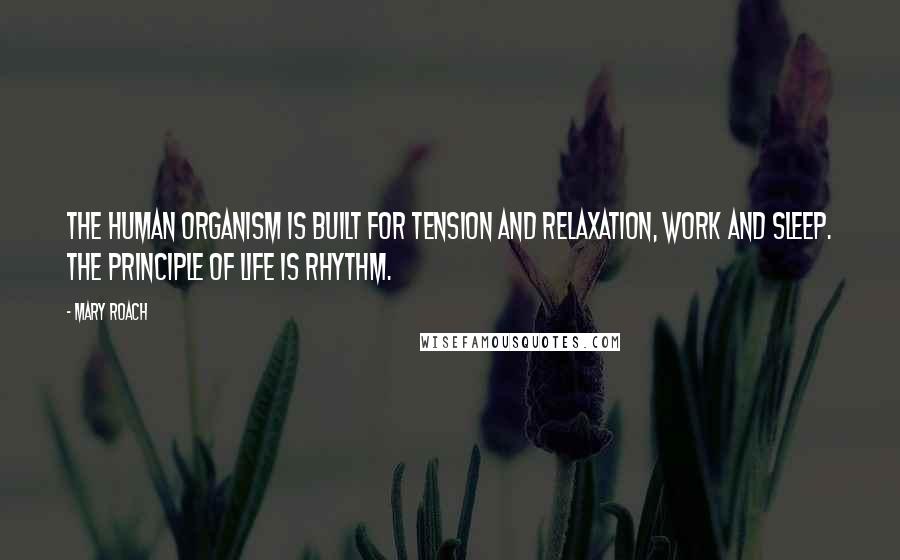 Mary Roach Quotes: The human organism is built for tension and relaxation, work and sleep. The principle of life is rhythm.