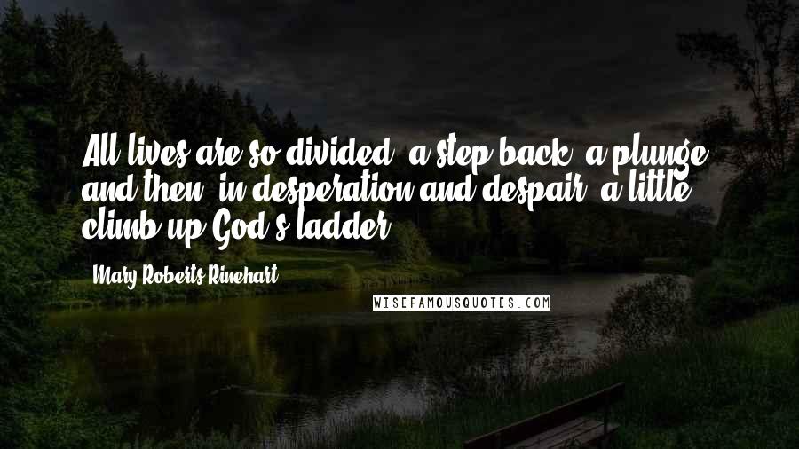 Mary Roberts Rinehart Quotes: All lives are so divided: a step back; a plunge; and then, in desperation and despair, a little climb up God's ladder.