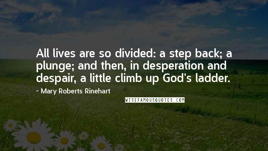 Mary Roberts Rinehart Quotes: All lives are so divided: a step back; a plunge; and then, in desperation and despair, a little climb up God's ladder.