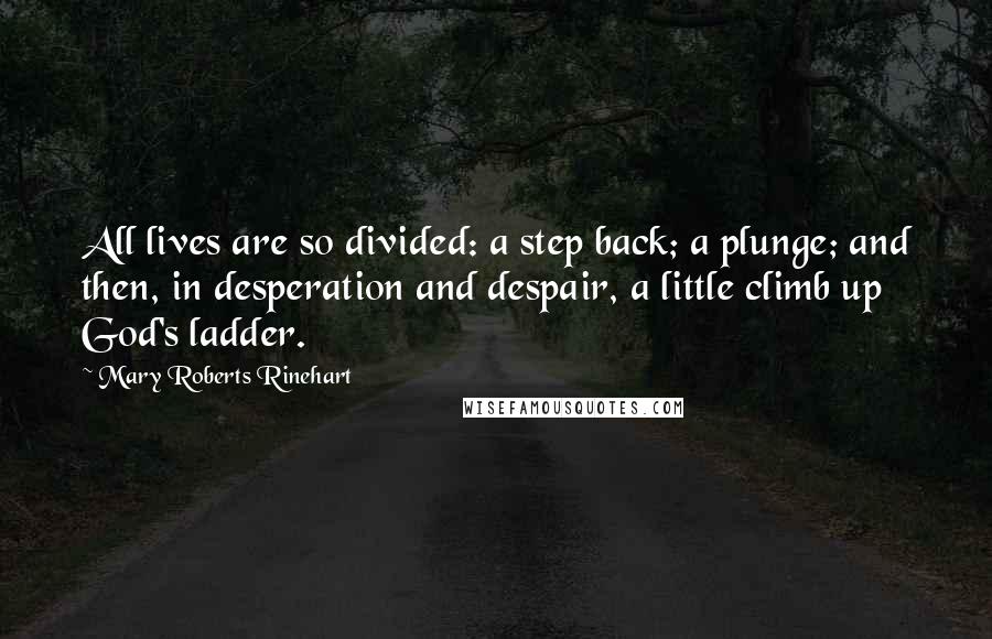 Mary Roberts Rinehart Quotes: All lives are so divided: a step back; a plunge; and then, in desperation and despair, a little climb up God's ladder.