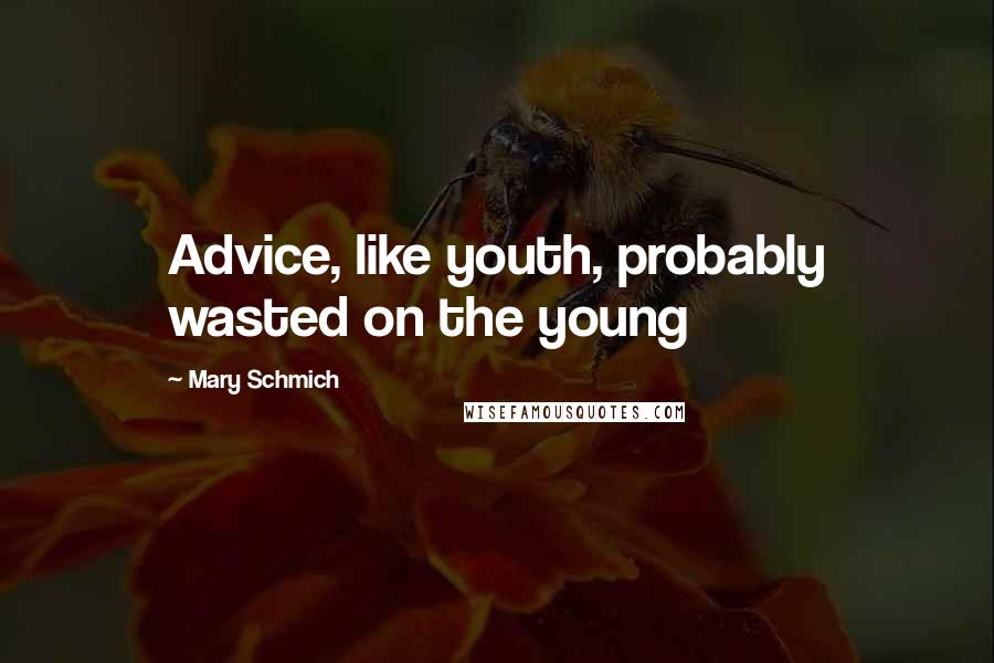 Mary Schmich Quotes: Advice, like youth, probably wasted on the young