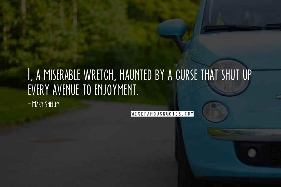 Mary Shelley Quotes: I, a miserable wretch, haunted by a curse that shut up every avenue to enjoyment.