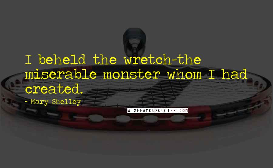 Mary Shelley Quotes: I beheld the wretch-the miserable monster whom I had created.