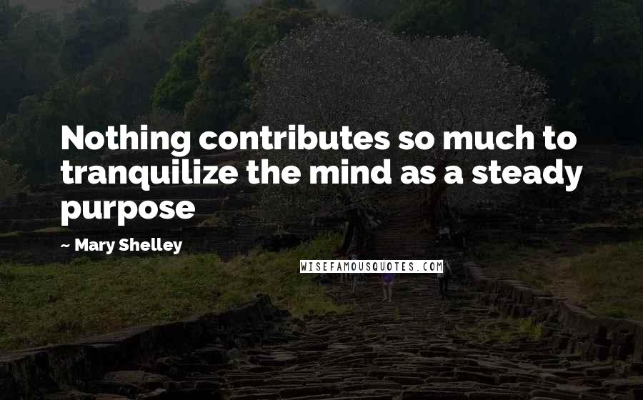 Mary Shelley Quotes: Nothing contributes so much to tranquilize the mind as a steady purpose