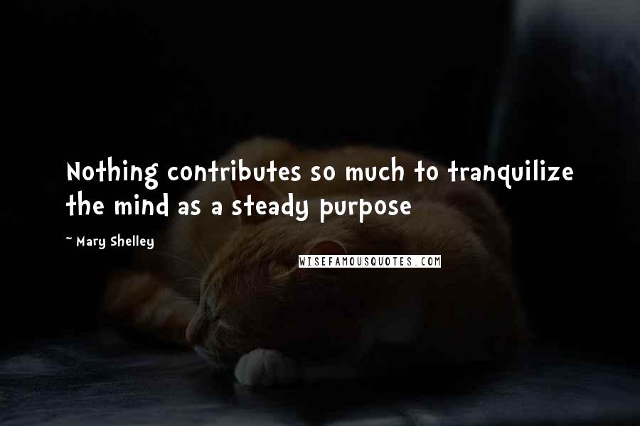 Mary Shelley Quotes: Nothing contributes so much to tranquilize the mind as a steady purpose