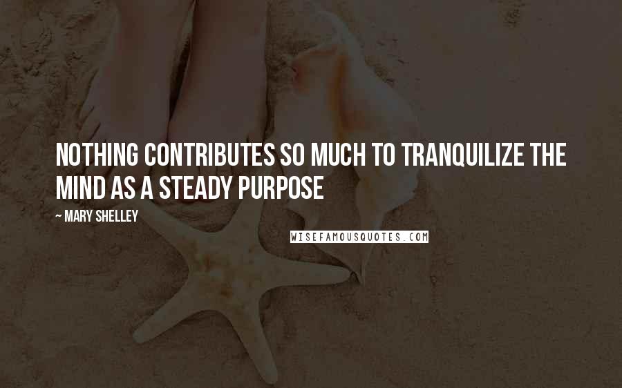 Mary Shelley Quotes: Nothing contributes so much to tranquilize the mind as a steady purpose