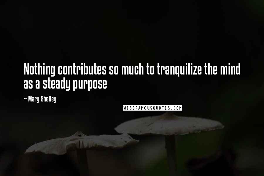 Mary Shelley Quotes: Nothing contributes so much to tranquilize the mind as a steady purpose