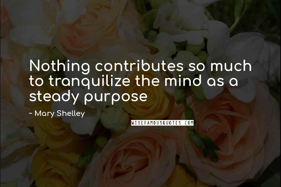 Mary Shelley Quotes: Nothing contributes so much to tranquilize the mind as a steady purpose