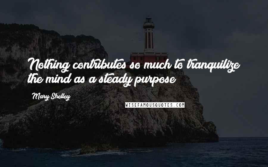 Mary Shelley Quotes: Nothing contributes so much to tranquilize the mind as a steady purpose