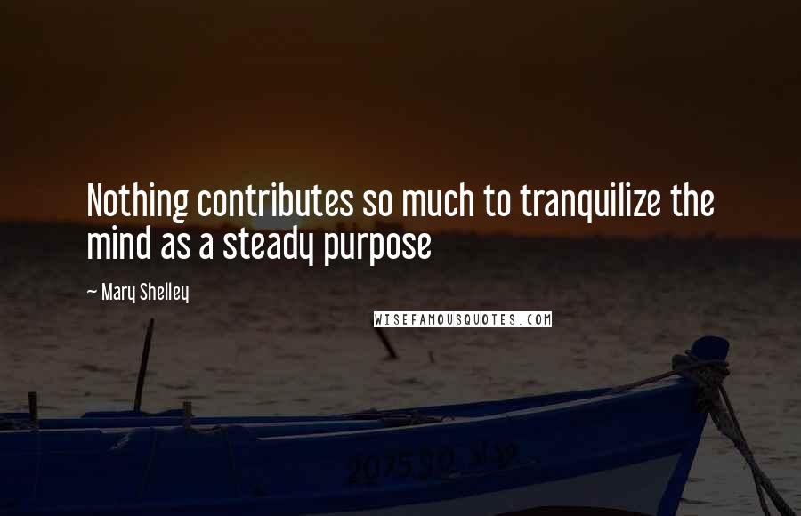 Mary Shelley Quotes: Nothing contributes so much to tranquilize the mind as a steady purpose