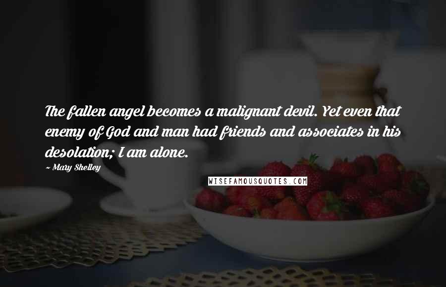 Mary Shelley Quotes: The fallen angel becomes a malignant devil. Yet even that enemy of God and man had friends and associates in his desolation; I am alone.