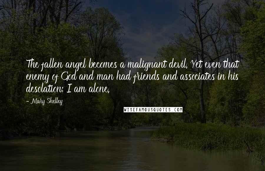 Mary Shelley Quotes: The fallen angel becomes a malignant devil. Yet even that enemy of God and man had friends and associates in his desolation; I am alone.