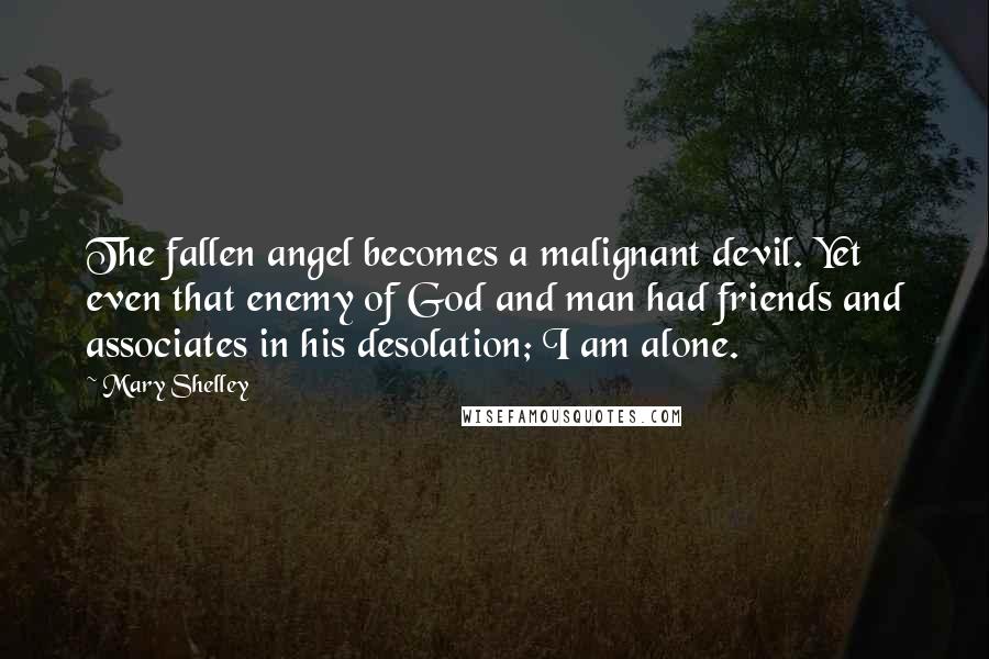 Mary Shelley Quotes: The fallen angel becomes a malignant devil. Yet even that enemy of God and man had friends and associates in his desolation; I am alone.