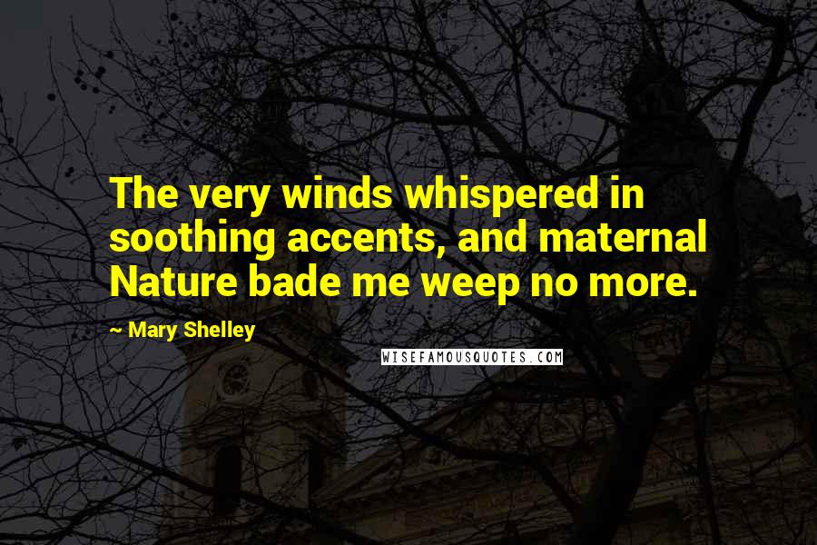 Mary Shelley Quotes: The very winds whispered in soothing accents, and maternal Nature bade me weep no more.