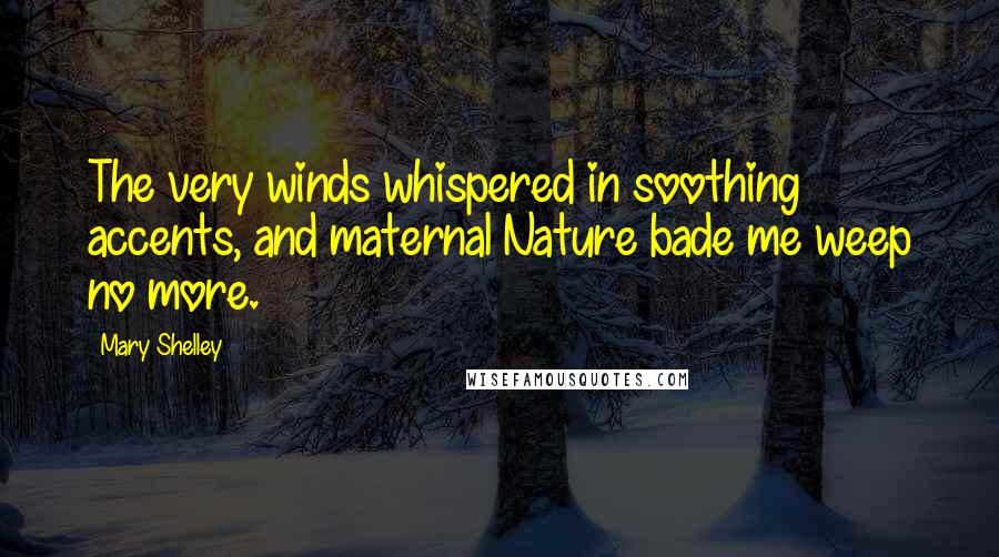 Mary Shelley Quotes: The very winds whispered in soothing accents, and maternal Nature bade me weep no more.