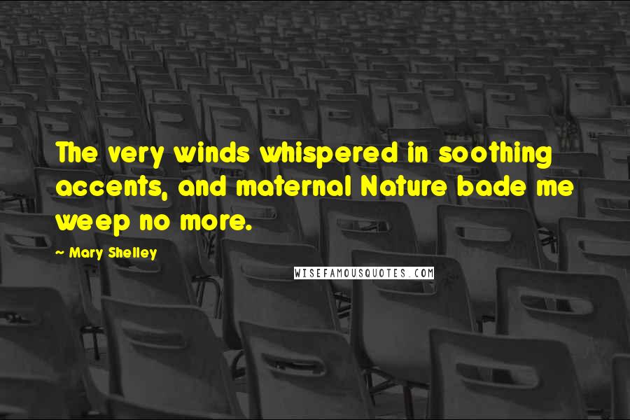 Mary Shelley Quotes: The very winds whispered in soothing accents, and maternal Nature bade me weep no more.