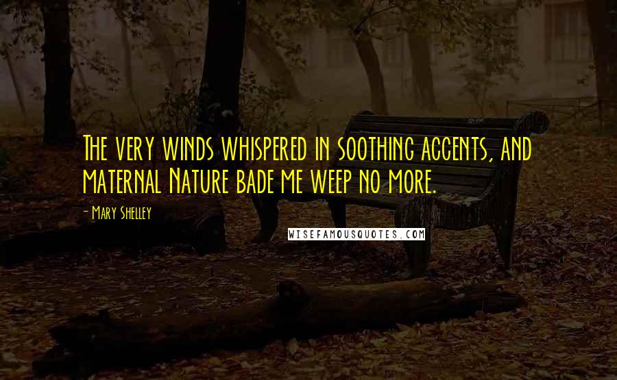 Mary Shelley Quotes: The very winds whispered in soothing accents, and maternal Nature bade me weep no more.