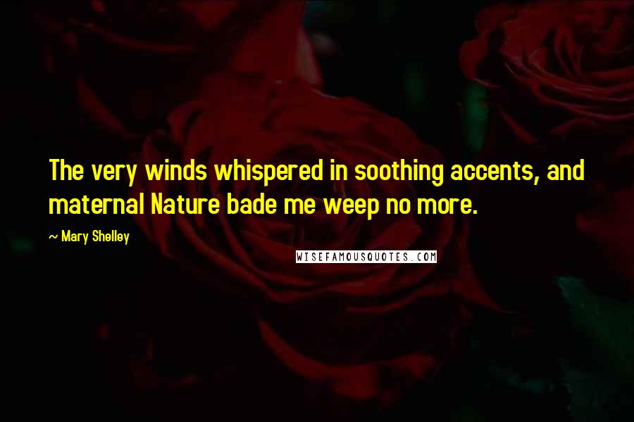 Mary Shelley Quotes: The very winds whispered in soothing accents, and maternal Nature bade me weep no more.