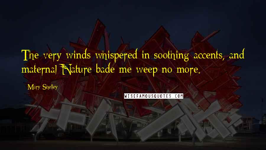 Mary Shelley Quotes: The very winds whispered in soothing accents, and maternal Nature bade me weep no more.