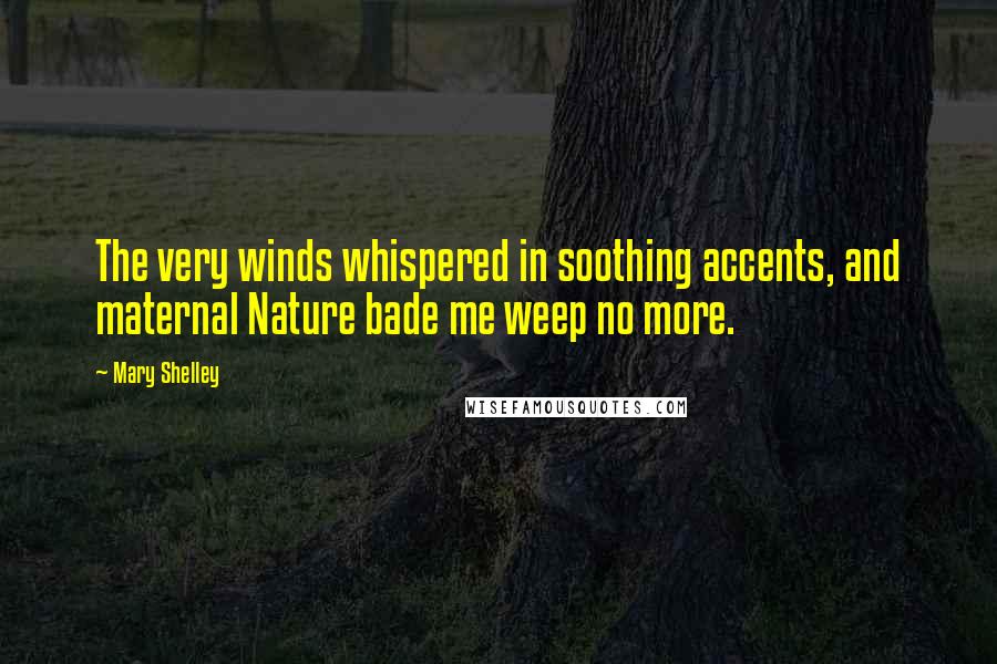 Mary Shelley Quotes: The very winds whispered in soothing accents, and maternal Nature bade me weep no more.