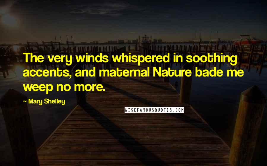 Mary Shelley Quotes: The very winds whispered in soothing accents, and maternal Nature bade me weep no more.