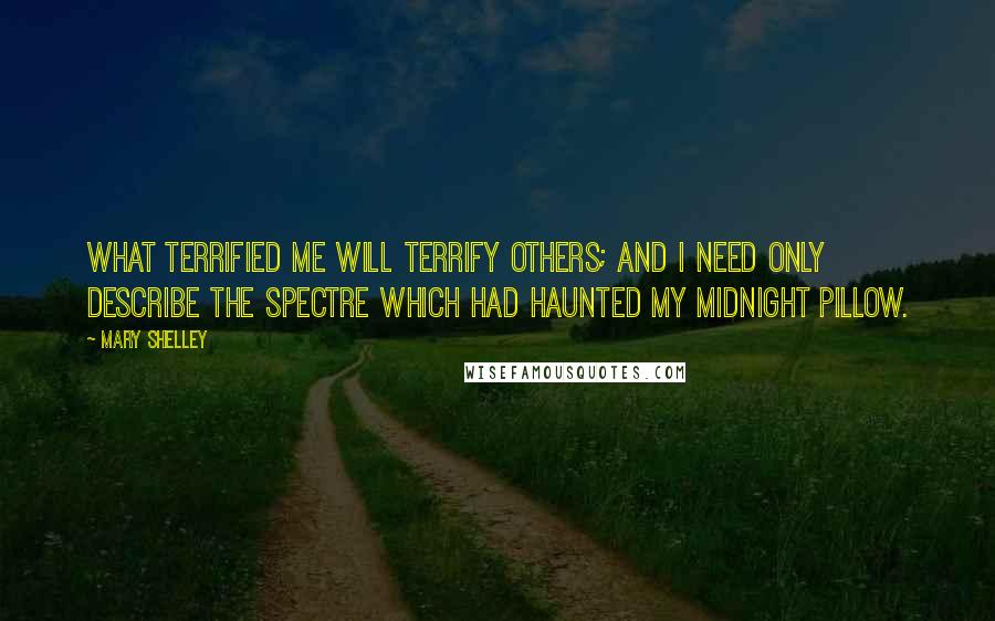 Mary Shelley Quotes: What terrified me will terrify others; and I need only describe the spectre which had haunted my midnight pillow.