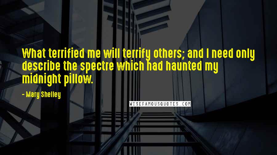 Mary Shelley Quotes: What terrified me will terrify others; and I need only describe the spectre which had haunted my midnight pillow.