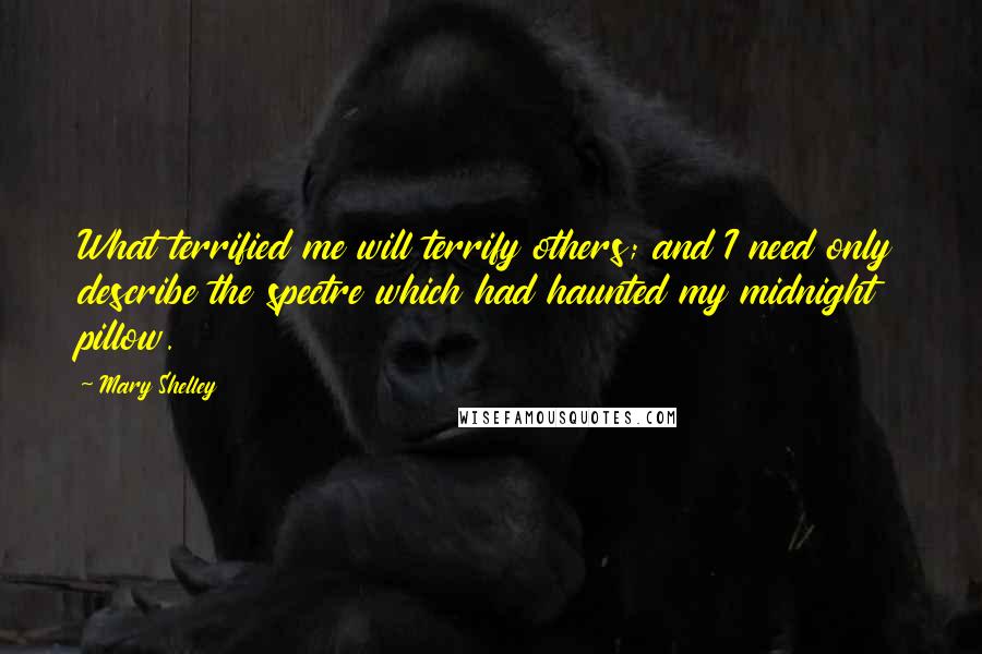 Mary Shelley Quotes: What terrified me will terrify others; and I need only describe the spectre which had haunted my midnight pillow.