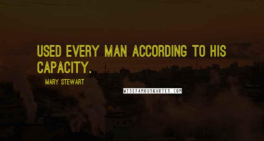 Mary Stewart Quotes: Used every man according to his capacity.