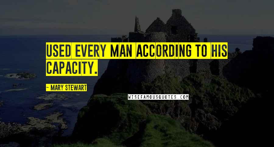 Mary Stewart Quotes: Used every man according to his capacity.