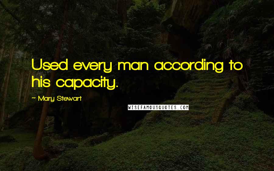 Mary Stewart Quotes: Used every man according to his capacity.