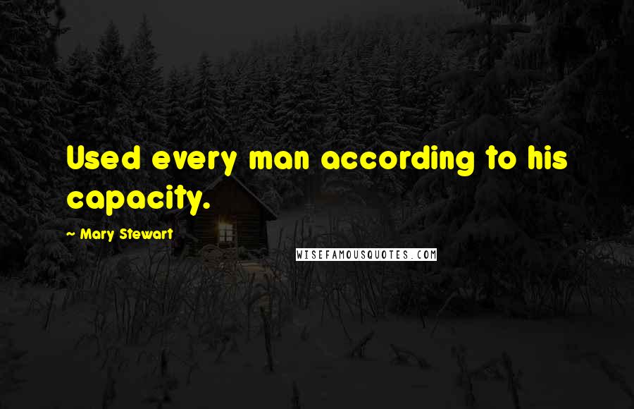 Mary Stewart Quotes: Used every man according to his capacity.