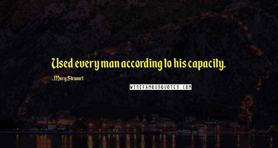 Mary Stewart Quotes: Used every man according to his capacity.