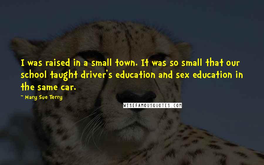 Mary Sue Terry Quotes: I was raised in a small town. It was so small that our school taught driver's education and sex education in the same car.