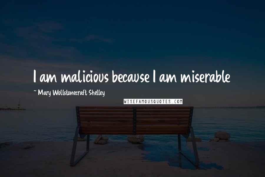 Mary Wollstonecraft Shelley Quotes: I am malicious because I am miserable