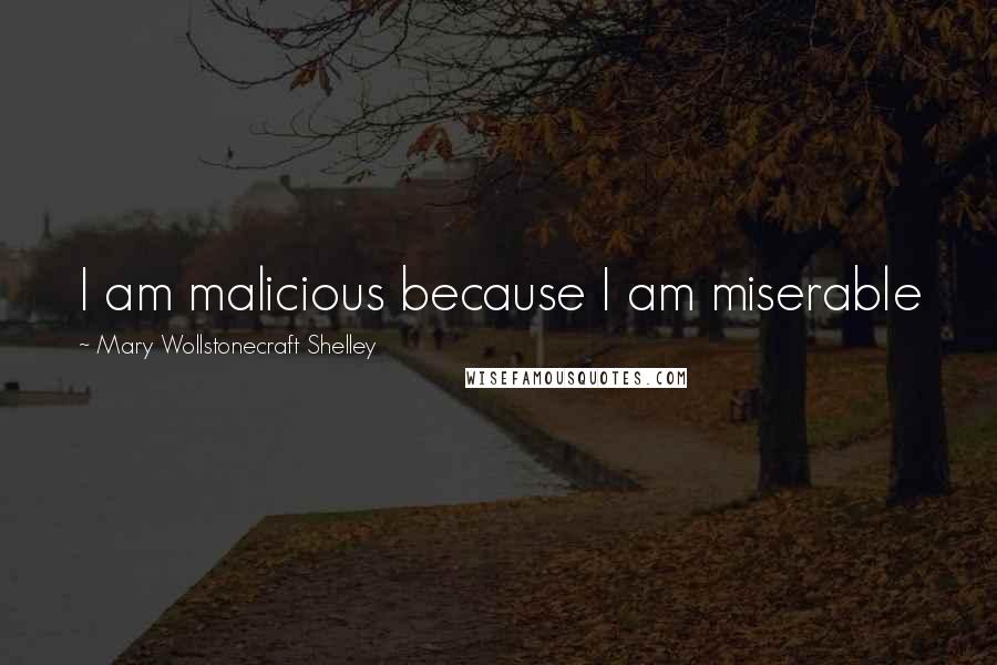 Mary Wollstonecraft Shelley Quotes: I am malicious because I am miserable