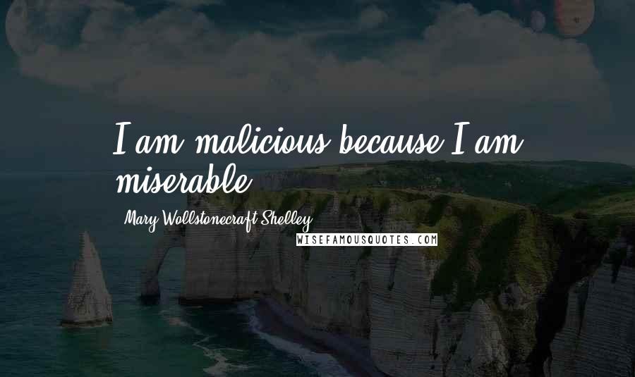 Mary Wollstonecraft Shelley Quotes: I am malicious because I am miserable