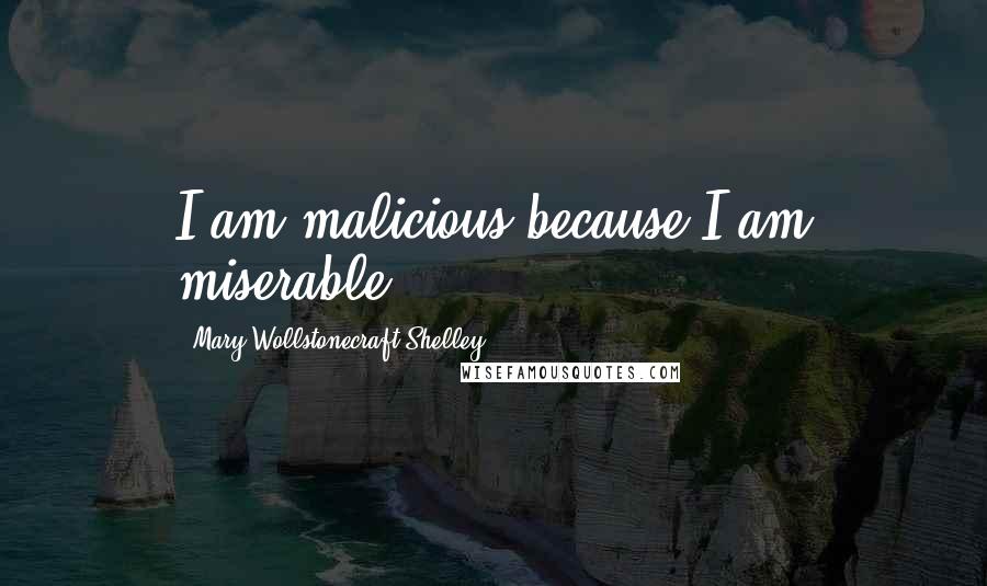 Mary Wollstonecraft Shelley Quotes: I am malicious because I am miserable