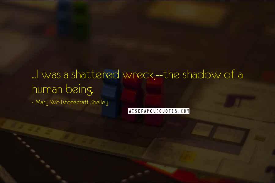 Mary Wollstonecraft Shelley Quotes: ...I was a shattered wreck,--the shadow of a human being.