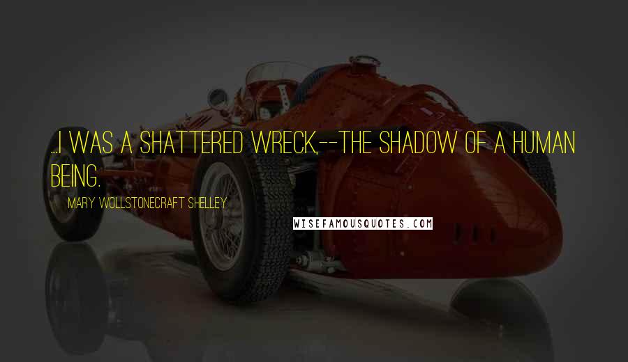 Mary Wollstonecraft Shelley Quotes: ...I was a shattered wreck,--the shadow of a human being.