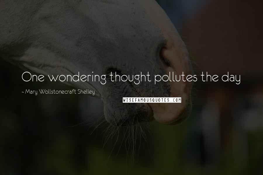 Mary Wollstonecraft Shelley Quotes: One wondering thought pollutes the day