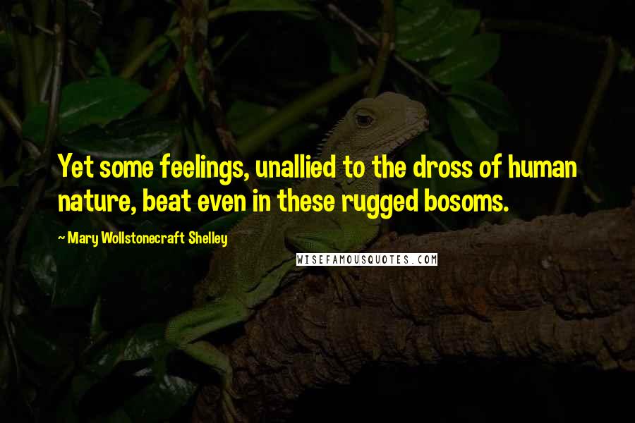 Mary Wollstonecraft Shelley Quotes: Yet some feelings, unallied to the dross of human nature, beat even in these rugged bosoms.