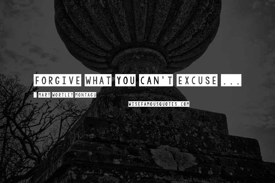 Mary Wortley Montagu Quotes: Forgive what you can't excuse ...
