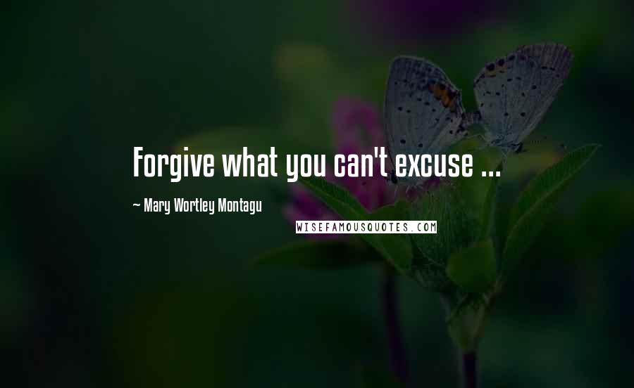 Mary Wortley Montagu Quotes: Forgive what you can't excuse ...
